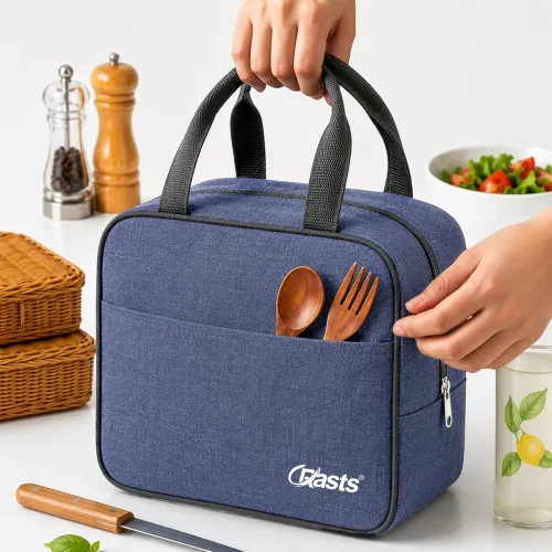 Image of Insulated Travel Lunch/Tiffin/Storage Bag for Office, College & School Picnic & Lunch Bags (Blue)