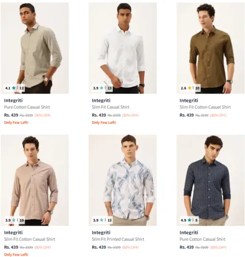 Image of Integriti Men's Shirt @ Flat 80% Discount