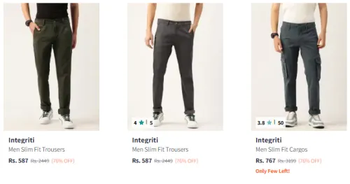 Image of Integriti Men's Trousers @ Flat 76% Discount