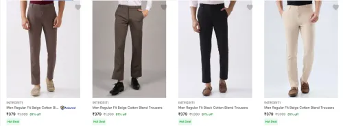 Image of Integriti Men's Trousers upto 81% Discount