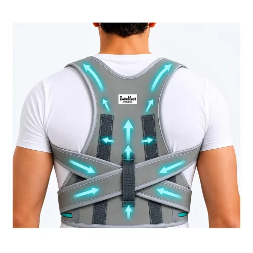 Image of INTELLECT Posture Corrector Belt for Men & Women Upper Back & Shoulder Support 