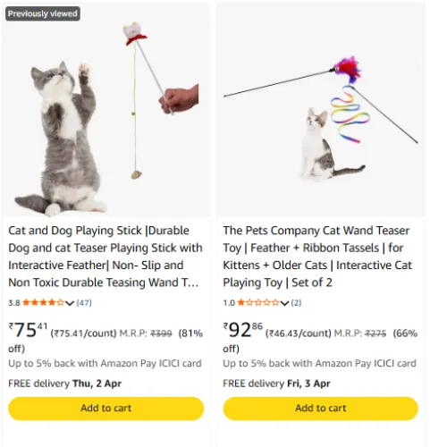 Image of Interactive Pet Teaser Wand @ Starting ₹75