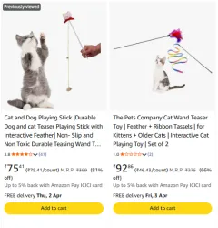 Interactive Pet Teaser Wand @ Starting ₹75