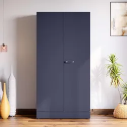 Interio by Godrej Almirah Auraline Women Basic 2-Door Steel Almirah, Cupboard for Clothes (Textured Navy Blue)