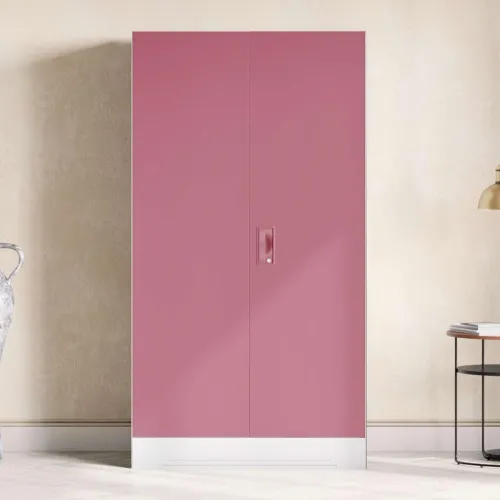 Image of Interio by Godrej Almirah Slimline 2-Door Steel Almirah, Cupboard for Clothes (Royal Ivory and Dusty Rose), 1-Year Warra