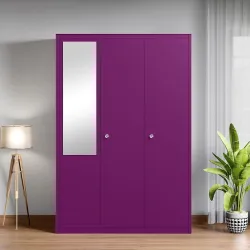 Interio by Godrej Axl 3-Door Steel Almirah with Mirror