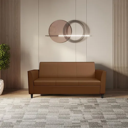 Image of Interio by Godrej Emperor 3-Seater Synthetic Leather Sofa