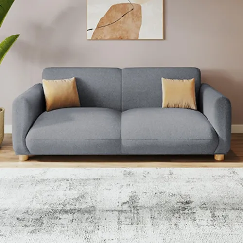 Image of Interio by Godrej Sofa Fluffy 3 Seater Fabric Sofa for Living Roon
