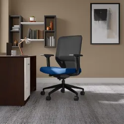 Interio by Godrej Greta Mid Back Black Body Fabric Ergonomic Chair (Royal Blue)