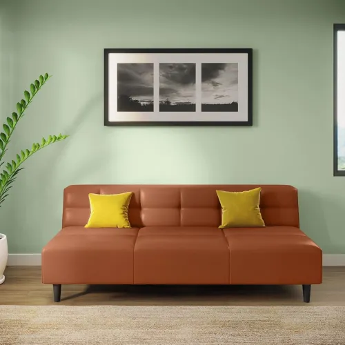 Image of Interio by Godrej Suez 3-Seater Synthethic Leather Sofa