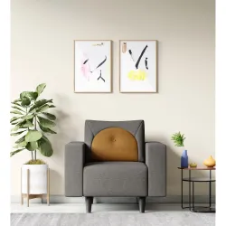 Interio by Godrej Windle 1-Seater Fabric Sofa Taupe and Camel