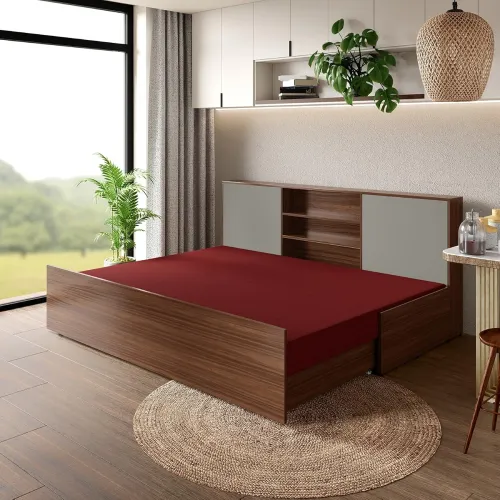 Image of Interio by Godrej Vurv Queen Size Diwan Bed with Mattress