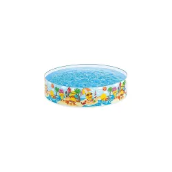 Intex 4 Feet Swimming Pool for Kids Non-Air Without Air Home Garden Farmhouse, No Need for an Air Pump Just Unfold and Ready to Use