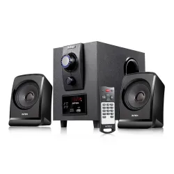 Intex Boom 1666 TUFB 2.1 Multimedia Speaker  LED Display, Subwoofer & Satellite Speakers – Black