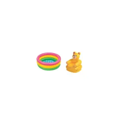 Intex Inflatable Kids Bath Tub, 3 Ft (Multicolor) & Intex - 68556NP Happy Animal Chair Assortment - Bear, Multi Color