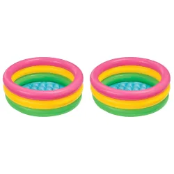 Intex Inflatable Kids Bath Tub, 3 Ft (Multicolor) (Pack of 2)