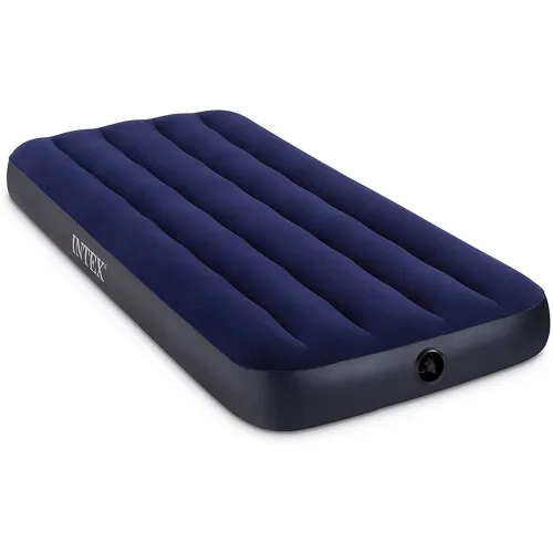 Image of Intex Single Inflatable Air Bed Cot Size : 30W X 75Lx 10H Inch | Polyvinyl Chloride - Blue