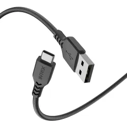 Intex SPEED 3A USB to Type C Fast Charging & Data Sync Tangle Free Cable, Output 480 Mbps for BT Speaker, Mobile, Tablet, TWS & Other Type C Devices– Black
