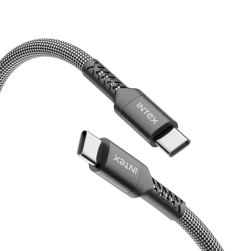 Image of Intex Speed Max 65W Fast Charging Braided Type C to Type C Cable, 480Mbps, Trangle Free, Data Sync Cable Compatible For 