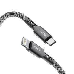 Intex Speed Max 27W Braided Type C to Lightning Fast Charging Cable with 480 Mbps, Data Transfer, Tangle-Free For iPhone