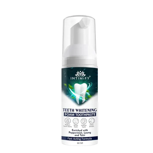 Image of INTIMIFY Teeth Whitening Toothpaste, Teeth Whitening Foam, Remove Yellow Stains, Bad Breath for Adults & Kids 60ml