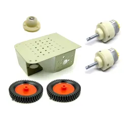 INVENTO 2 Wheel Car Kit Metal Chassis 130x105x45mm + 1000 RPM DC Motor + 75x13 mm Wheel Robot Smart Car DIY