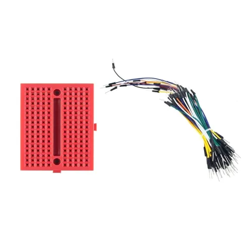 Image of INVENTO 1pcs 170 tie-points Bread Board + 65Pcs Male to Male Solderless Flexible Jumper Cable Wires