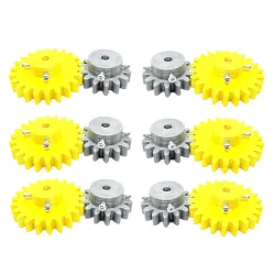 INVENTO 6pcs 3D Printed Plastic Spur Gear 14 Teeth (40mm dia) + 22 Teeth (60mm dia), 10mm Width, 8mm hole, 2.5 Module for DIY Projects