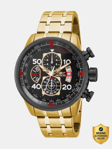 Image of INVICTA Aviator Quartz Black Dial Analog Watch - For Men 17206