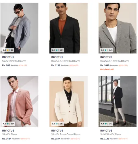 Image of Invictus Casual Blazer @ Minimum 80% Discount