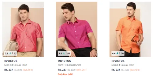 Image of INVICTUS Casual Shirts for Men @ Minimum 80% Discount