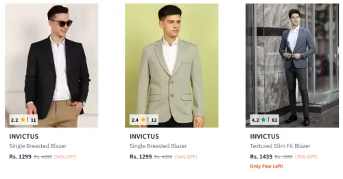 Image of Invictus Men Blazer Minimum 70% Discount