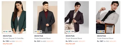 Image of Invictus Men Blazer Starting @ ₹1049
