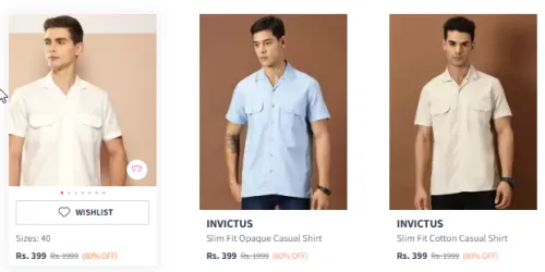 Image of INVICTUS Men Collar Casual Shirt Starting At @₹399