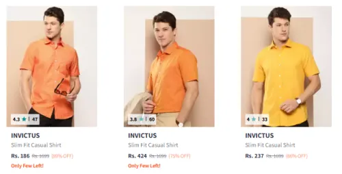 Image of Invictus Men's Shirt Starting @ ₹186