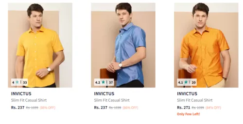 Image of INVICTUS Men Shirt Minimum 80% Discount