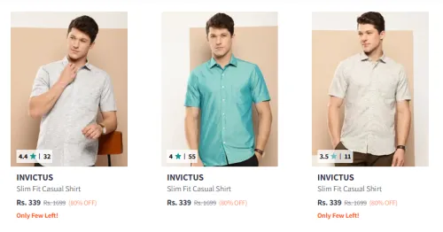 Image of Invictus Men's Shirts at minimum 80% Discount