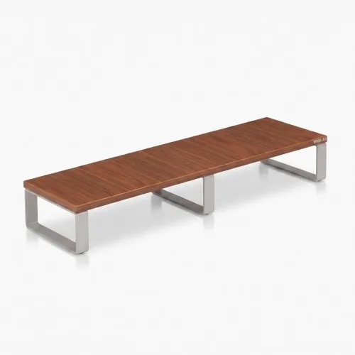 Image of INVISIBLE BED Premium Engineered Wood Dual Monitor Riser Stand Walnut