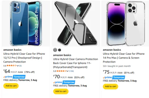 Image of iPhone Cases @ Start ₹64