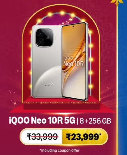 Image of iQOO Neo 10R 5G @ ₹23999 on Big Billion Day Sale