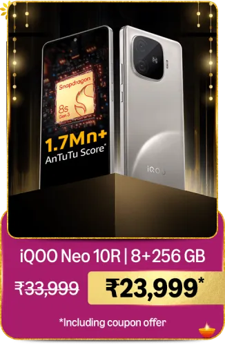 Image of iQOO Neo 10R 5G Smartphone @23999 on Big Billion Day Sale