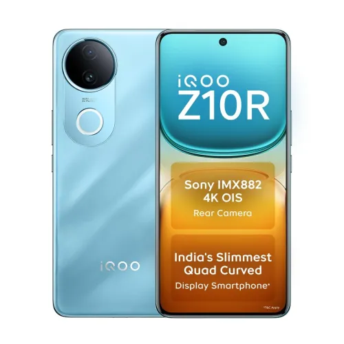 Image of iQOO Z10R 5G (Aquamarine, 12GB RAM, 256GB Storage) | 32MP 4K Selfie Camera |