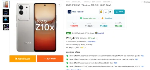 Image of IQOO Z10X 5G (6 GB RAM)