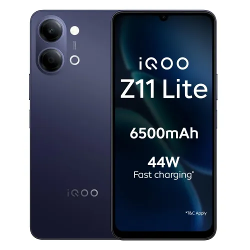 Image of iQOO Z11 Lite 44W 5G (Midnight Blue, 4GB RAM, 64GB Storage)