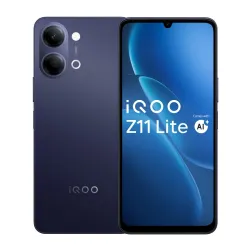 iQOO Z11 Lite 44W 5G (Midnight Blue, 6GB RAM, 256GB Storage) | 6500mAh Battery with 44W Fast Charging* | Dimensity 6300 with 579k+ AnTuTu Score* | OriginOS 6.0 with AI Creation* & Private Sp...