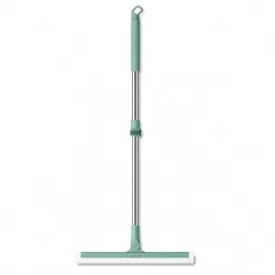 IRAZONE Rotating Floor Squeegee with Long Handle, Stainless Steel & Fiber Floor Wiper, 180-Degree Swivel Head, Heavy Duty Floor Cleaner for Bathroom, Tiles, Glass, Shower & Home Cleaning (1....