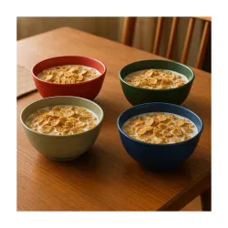 IRIDA Naturals Wheat Straw 6\' Serving Bowl Set | Eco-Friendly, Lightweight & Unbreakable Microwave Safe Bowl Set | Bamboo Fiber Snacks Serving Bowls for Kids & Adults, 800ml Pack 4, (Dark M...