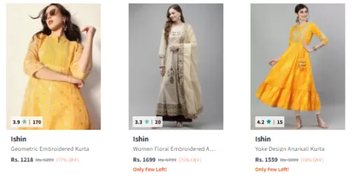 Image of Ishin Women Kurta Minimum 70% Discount