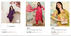 Ishin Women Printed Kurta with Palazzos Upto 88% OFF