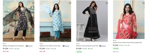 Image of Ishin Women's Ethnic Sets upto 78% Discount